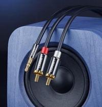 Аудио Кабел, Ugreen AV116 Jack 3.5mm към 2 x RCA 5m, Черен - 2