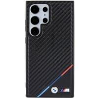Magsafe Карбонов Калъф за Samsung S24 Ultra, BMW Tricolor Line Case, Черен - 4