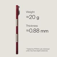 Magsafe Калъф за iPhone Air, Pitaka Edge Harvard Case Crimson, Червен - 3
