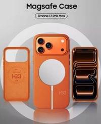 Magsafe Калъф за iPhone 17 Pro Max, HDD Diving Leather Mag Case, Оранжев - 2