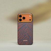 Magsafe Калъф за iPhone 17 Pro Max, Pitaka Edge Breath of Veins Case Burning Orange, Оранжев - 8