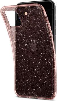 Противоударен Блестящ Калъф за iPhone 11, Spigen Liquid Crystal Glitter Quartz Case, Розов - 3