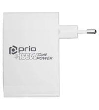 Зарядно с USB-A/USB-C x3, Prio GaN PD PPS Charger 100W, Бял - 2