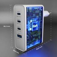 Зарядно с USB-A/USB-C x3, Prio GaN PD PPS Charger 100W, Бял - 4