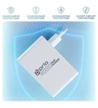Зарядно с USB-A/USB-C x3, Prio GaN PD PPS Charger 100W, Бял - 5