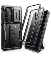 Противоударен Калъф 360 за Samsung S26, Tech-Protect Kevlar Cam+ 2-Set Case, Черен - 2