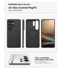 Magsafe Карбонов Калъф за Samsung S26 Ultra, Spigen Airskin Aramid Mag Case, Черен - 8