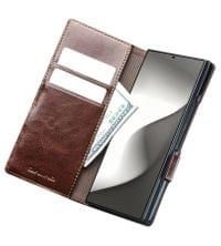 Кожен Калъф за Samsung Z Fold 8 Ultra, Qialino Leather Book Case, Кафяв - 4