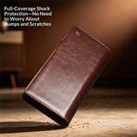 Кожен Калъф за Samsung Z Fold 8 Ultra, Qialino Leather Book Case, Кафяв - 5