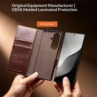 Кожен Калъф за Samsung Z Fold 8 Ultra, Qialino Leather Book Case, Кафяв - 6