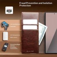 Кожен Калъф за Samsung Z Fold 8 Ultra, Qialino Leather Book Case, Кафяв - 7