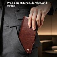 Кожен Калъф за Samsung Z Fold 8 Ultra, Qialino Leather Book Case, Кафяв - 9