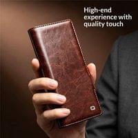 Кожен Калъф за Samsung Z Fold 8 Ultra, Qialino Leather Book Case, Кафяв - 10