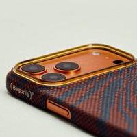 Magsafe Калъф за iPhone 17 Pro, Pitaka Edge Breath of Veins Case Burning Orange, Оранжев - 6