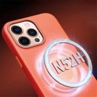 Magsafe Калъф за iPhone 14 Pro, Qialino Leather Case, Син - 3
