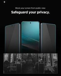Затъмняващ Протектор за Samsung S26 Plus, Spigen Privacy Glass tR EZ Fit 2бр., Черен - 14 Затъмняващ Протектор за Samsung S26 Plus, Spigen Privacy Glass tR EZ Fit 2бр., Черен - 14