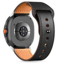 Кожена Каишка за Samsung Watch 8/ 8 Classic 40/ 44/ 46mm, Tech-Protect LeatherFit Band, Черен - 2