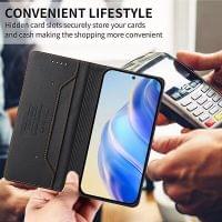 Кожен Калъф с Джобове за Xiaomi 15T Pro, Rfid Wallet Case, Черен - 7