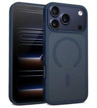 Magsafe Калъф за iPhone 17 Pro, Crong Hybrid Matte Magnetic Case, Тъмно син - 1