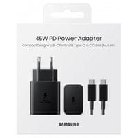 Оригинално Зарядно SAMSUNG 45W 220v Super Fast Charger и USB-C Кабел 1.8m EP-T4510XBE, Черен