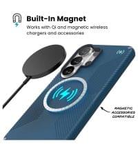 Magsafe Калъф за Samsung S26 Ultra, Speck Presidio2 Grip Magnet Case, Син - 3