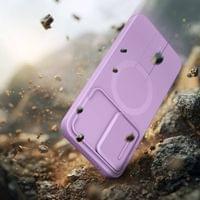 Magsafe Калъф с Капак за Камера и Стойка за Samsung A57, Tech-Protect Kevlar Aura Case, Лилав - 5 Magsafe Калъф с Капак за Камера и Стойка за Samsung A57, Tech-Protect Kevlar Aura Case, Лилав - 5