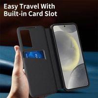 Активен Калъф за Samsung S23 Ultra, Smart Wallet Book Case, Черен - 14