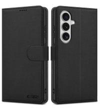 Кожен Калъф с Джобове за Samsung S26 Plus, Tech-Protect Wallet Book Case, Черен - 1