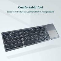 Сгъваема Клавиатура с Тъчпад, Wireless Pocked Keyboard, Сив - 4 Сгъваема Клавиатура с Тъчпад, Wireless Pocked Keyboard, Сив - 4