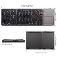 Сгъваема Клавиатура с Тъчпад, Wireless Pocked Keyboard, Сив - 6 Сгъваема Клавиатура с Тъчпад, Wireless Pocked Keyboard, Сив - 6