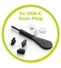 Защитен Комплект за USB-C порт, Plug & Cleaning Brush CL1, Черен-Прозрачен - 5 Защитен Комплект за USB-C порт, Plug & Cleaning Brush CL1, Черен-Прозрачен - 5