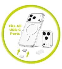 Защитен Комплект за USB-C порт, Plug & Cleaning Brush CL1, Черен-Прозрачен - 8 Защитен Комплект за USB-C порт, Plug & Cleaning Brush CL1, Черен-Прозрачен - 8
