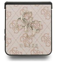 Кожен Калъф за Samsung Z Flip 7, Guess Leather 4G Metal Logo Case, Розов - 4