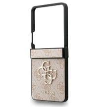 Кожен Калъф за Samsung Z Flip 7, Guess Leather 4G Metal Logo Case, Розов - 5