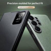 Активен Кожен Калъф за Samsung S26 Ultra, Qialino Smart View Book Case, Черен - 6