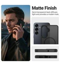 Magsafe Калъф за Samsung S26, Crong Hybrid Matte Magnetic Case, Син - 3