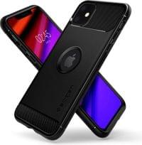 Противоударен Силиконов Калъф за iPhone 11, Spigen Rugged Armor Case, Черен - 4