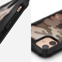 Противоударен Хибриден Калъф за iPhone 11, Ringke Fusion X Camouflage Case, Черен - 2