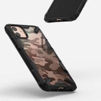 Противоударен Хибриден Калъф за iPhone 11, Ringke Fusion X Camouflage Case, Черен - 6