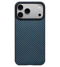Magsafe Калъф за iPhone 17 Pro Max, Pitaka Edge Black/Blue Case, Черен - 3
