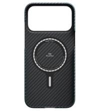Magsafe Калъф за iPhone 17 Pro Max, Pitaka Edge Black/Blue Case, Черен - 4