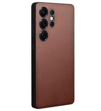 Активен Кожен Калъф за Samsung S25 Ultra, Qialino Smart View Book Case, Кафяв - 2