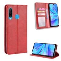 Калъф от Естествена Кожа за Huawei P30 Lite, Retro Leather Wallet Case, Червен - 2