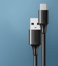 Къс USB-C към USB-A Кабел за Външна Батерия, Ugreen 3A 18W 0.25m, Черен - 3