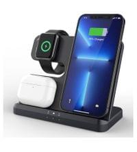 Безжично Зарядно за Samsung, GKK 3in1 Charging Station 15W, Черен - 5