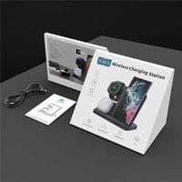 Безжично Зарядно за Samsung, GKK 3in1 Charging Station 15W, Черен - 7