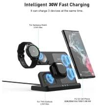 Безжично Зарядно за Samsung, GKK 3in1 Charging Station 15W, Черен - 9