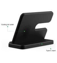 Безжично Зарядно за Samsung, GKK 3in1 Charging Station 15W, Черен - 13