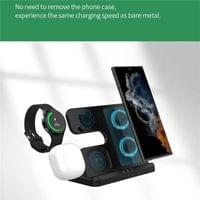 Безжично Зарядно за Samsung, GKK 3in1 Charging Station 15W, Черен - 15