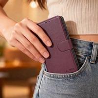 Кожен Калъф с Джобове за Samsung S26, Tech-Protect Wallet Book Case, Бордо - 2